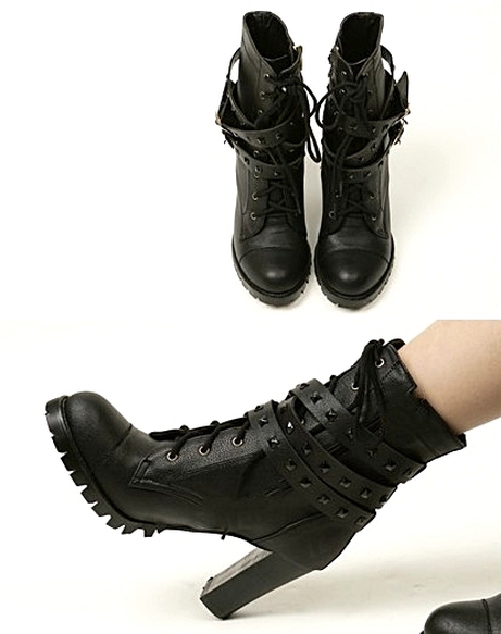 rubber sole high heel boots